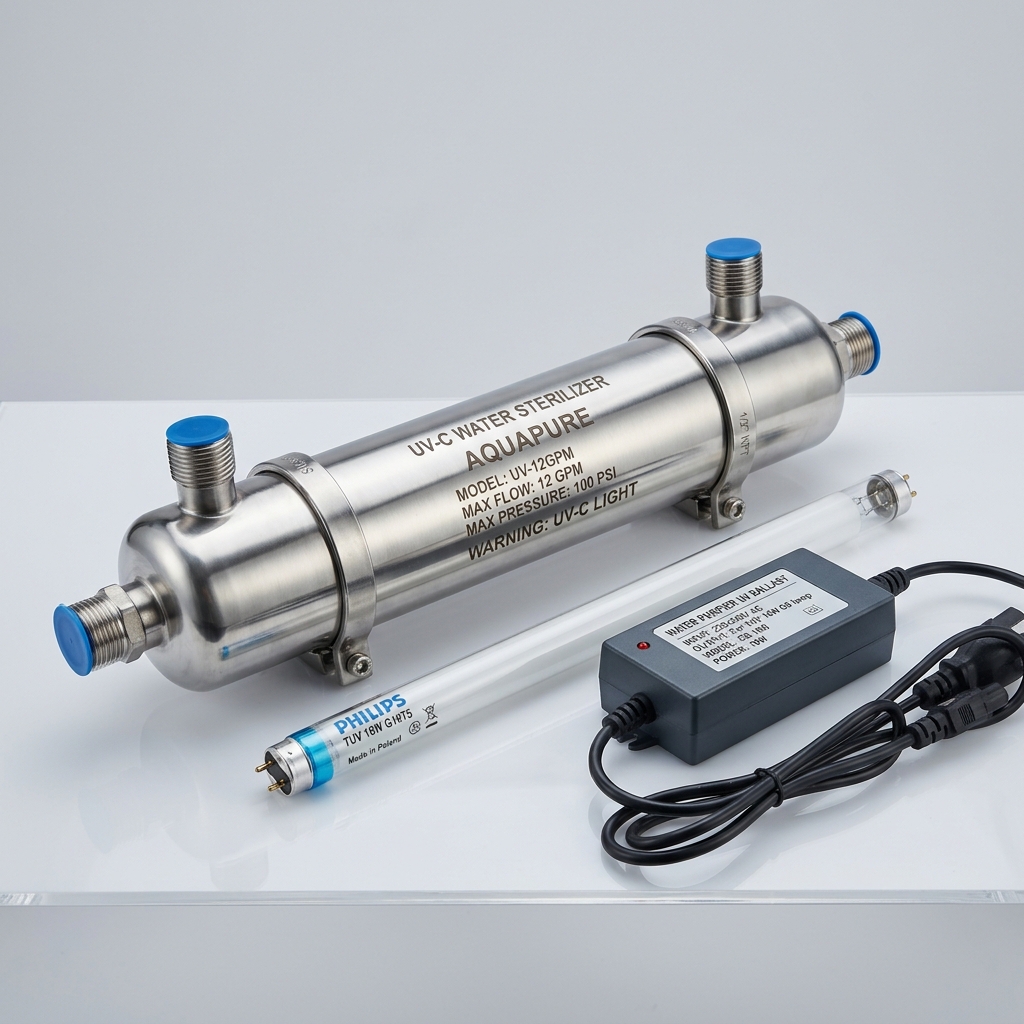 Stainless Steel UV Sterilizer Chamber & Lamp Set